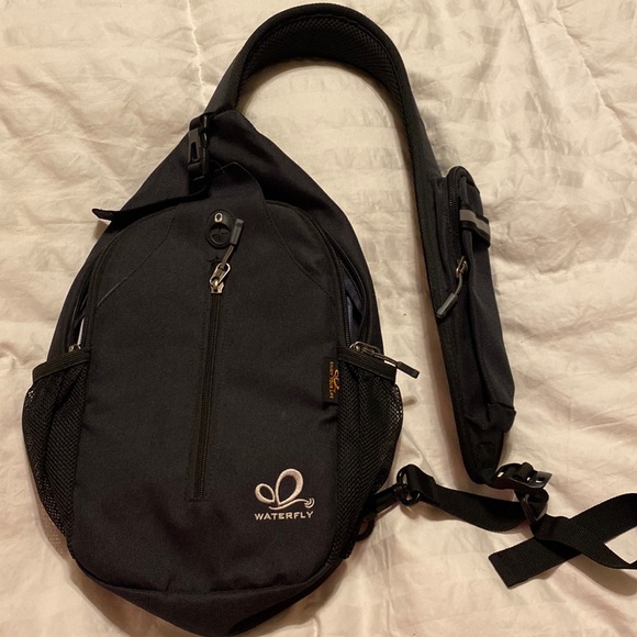 Waterfly Handbags - Waterfly Crossbody Sling Backpack Hiking Chest Bag - Charcoal Black, Unisex